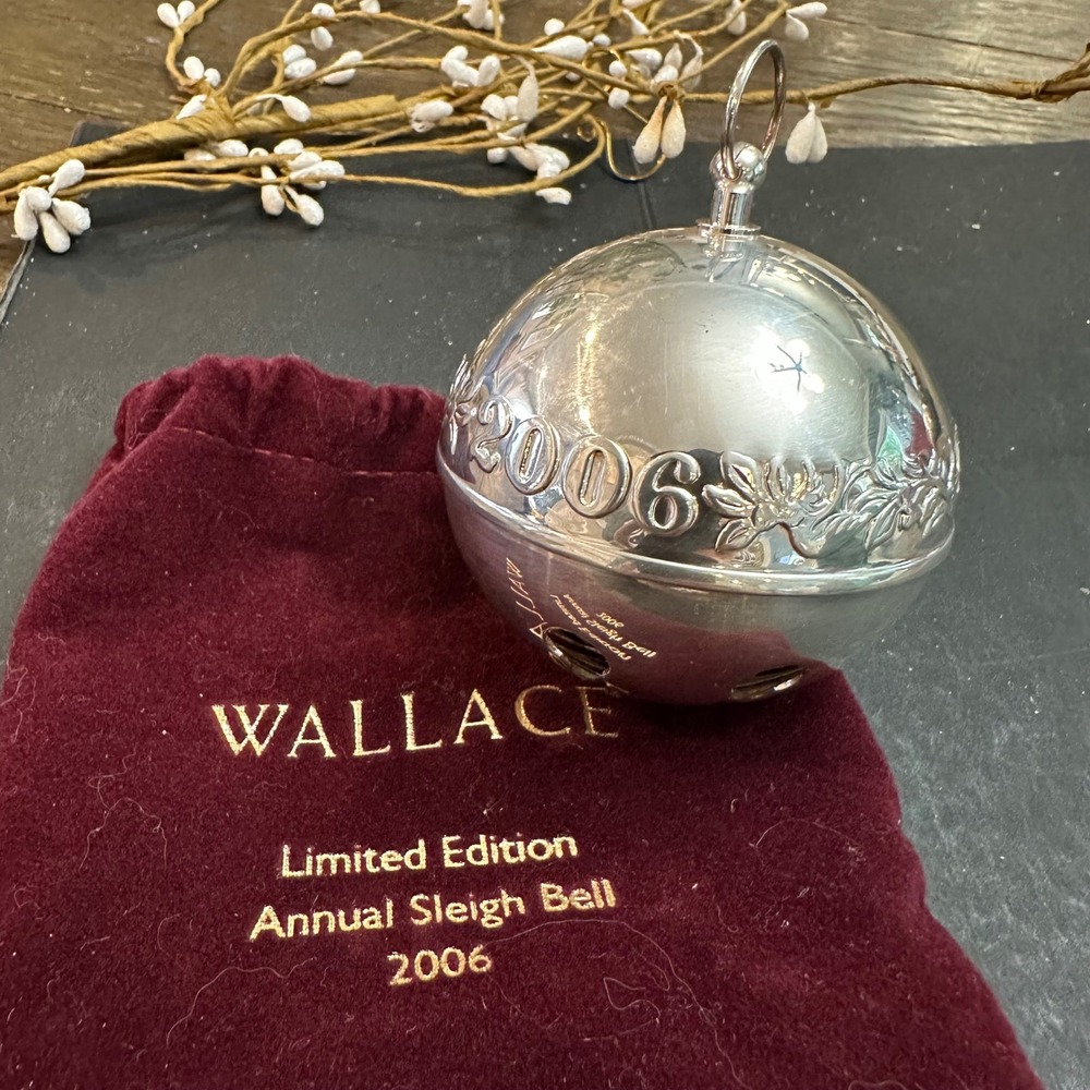 Wallace 2006 36th Edition Silver Plated Sleigh Bell Ornament - Vintage